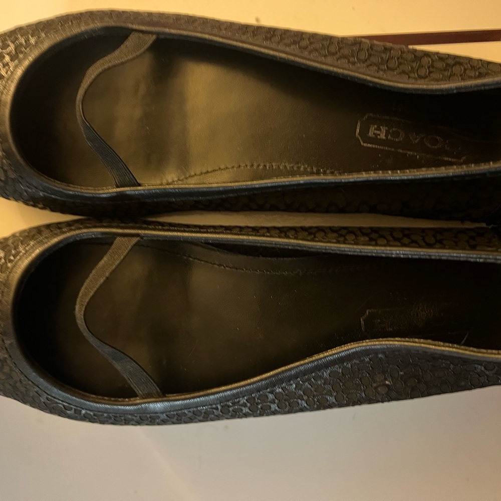 Coach sz8 Ballerina Black Flats used, good condition